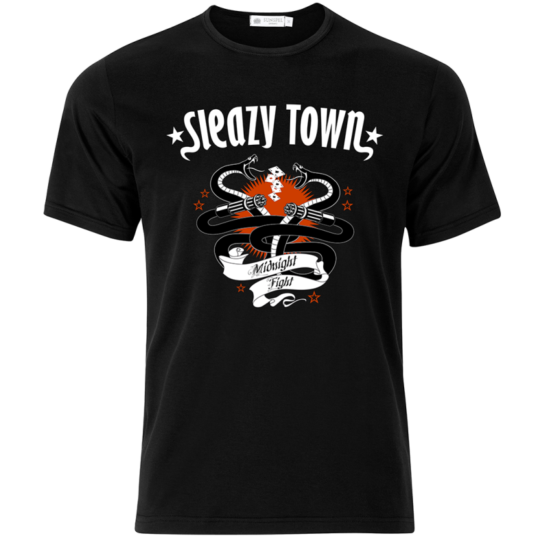 T-shirt Sleazy Town Midnight Fight Noir