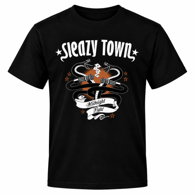 T-shirt Sleazy Town Midnight Fight Noir