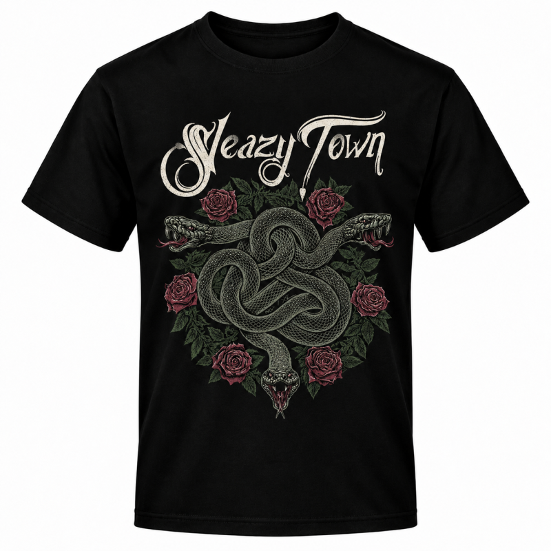Sleazy Town Living Like A Hobo Black T-shirt