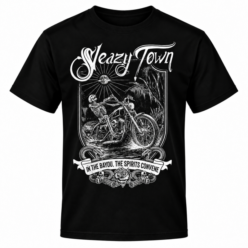 T-shirt Sleazy Town Mystic Religion Noir